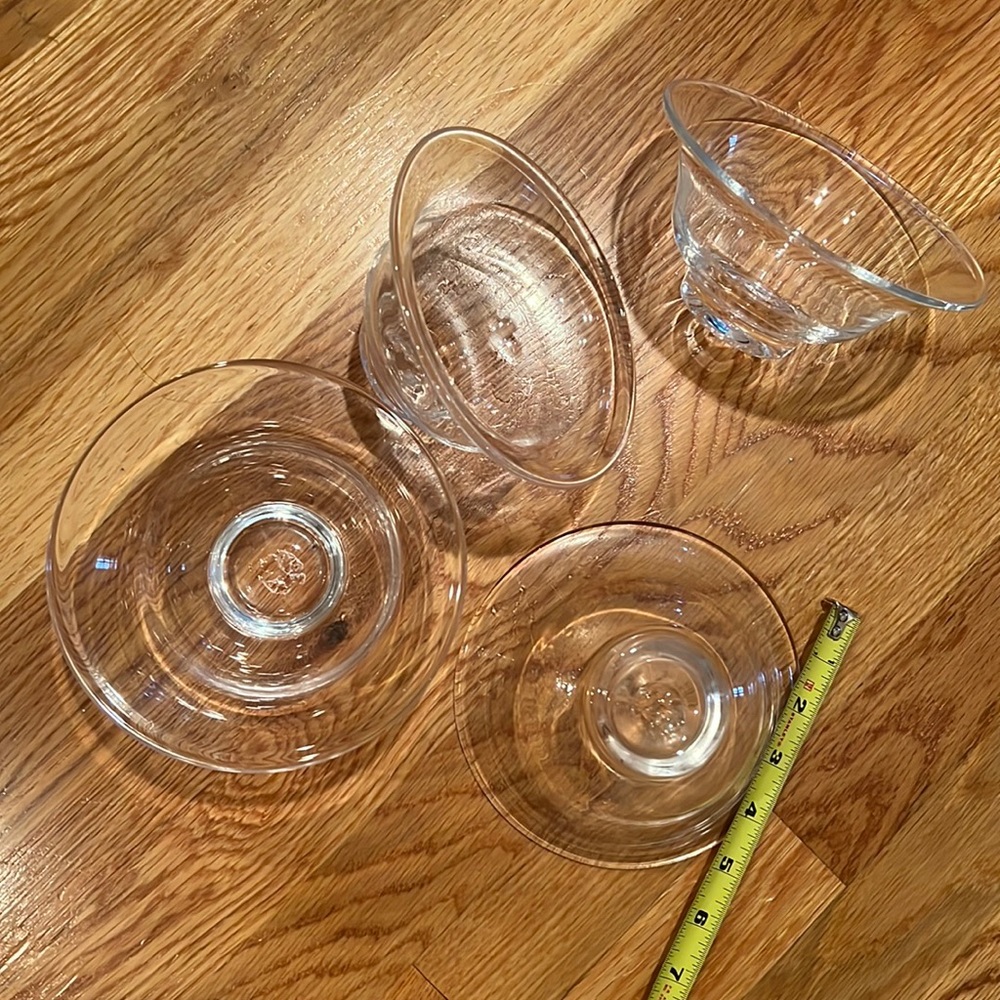 4 Simon Pearce 6” Shelburne hand blown footed glass bowl